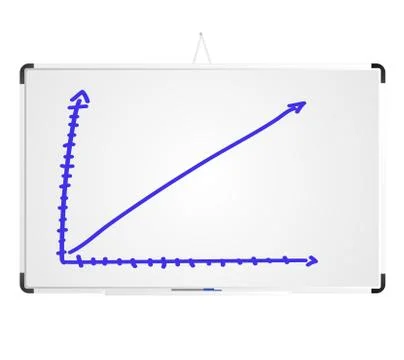 Graph increase arrow on whiteboard graphic vector eps 10 Stock Illustration