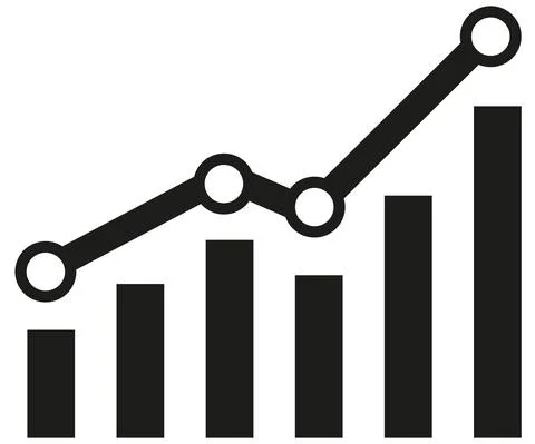 Graph with increase report. Diagram with rise and gain progress. Vector 库存插图