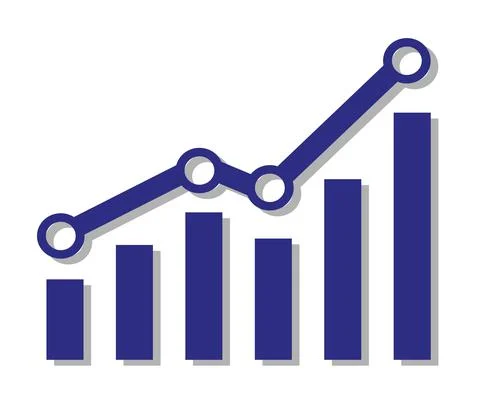 Graph with increase report. Diagram with rise and gain progress Stock Illustration