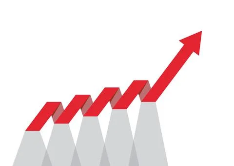 Graph with increase report. Diagram with rise and gain progress. Vector 스톡 일러스트