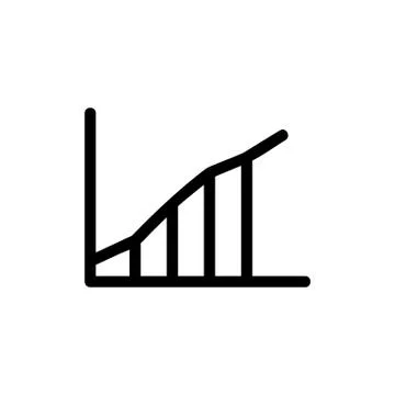 Graph to increase the vector icon s performance. Isolated contour symbol Stock Illustration