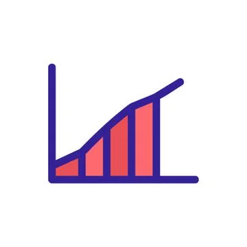 Graph to increase the vector icon s performance. Isolated contour symbol illu Stock Illustration