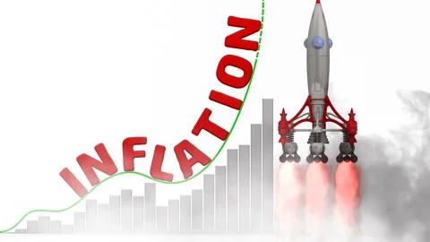 The graph of inflation growth Stock Footage 132738989