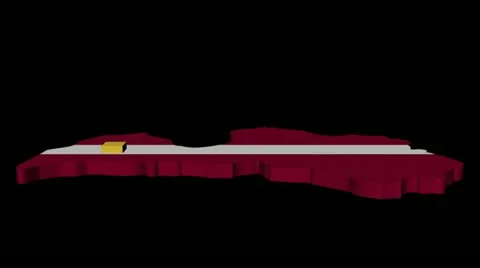 Graph on Latvia map flag animation Stock Footage 12406383
