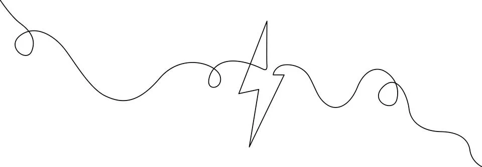 Graph with lightning bolt interruption Vector Illustrazione stock