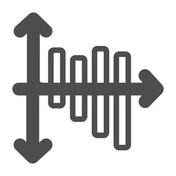 Graph with line chart solid icon, diagram concept, incline and decline chart Stock Illustration