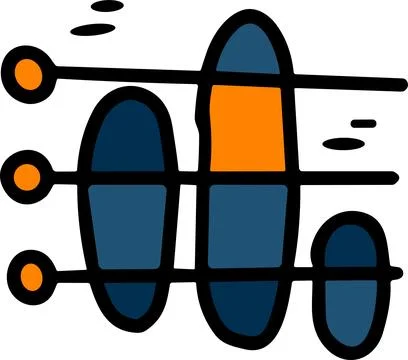 A graph with a line going up and a box with a number on it Stock Illustration