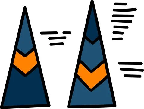 A graph with a line going up and a box with a number on it Stock Illustration