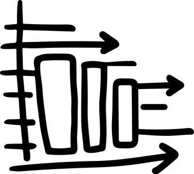 A graph with a line going up and a box with a number on it Stock Illustration