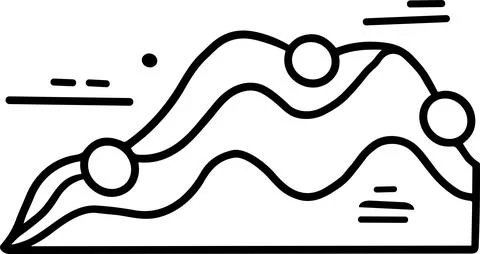 A graph with a line going up and a box with a number on it Stock Illustration
