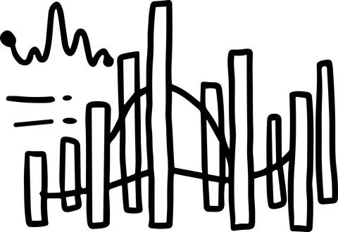 A graph with a line going up and a box with a number on it Stock Illustration