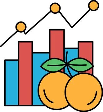 A graph with a line going up and a line going down イラスト素材