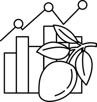 A graph with a line going up and a line going down イラスト素材