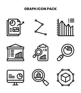 Graph Line Graphics Icons Pack Stock Illustration