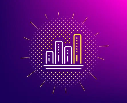 Graph line icon. Column chart sign. Vector Stock Illustration