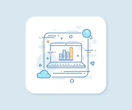 Graph line icon. Column chart sign. Vector Illustrazione stock