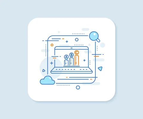 Graph line icon. Column chart sign. Vector Stock Illustration
