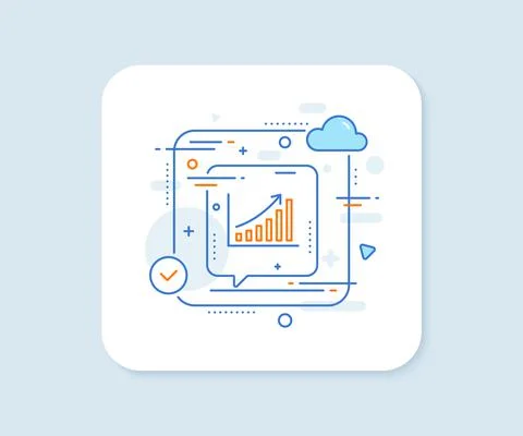Graph line icon. Column chart sign. Vector Illustrazione stock