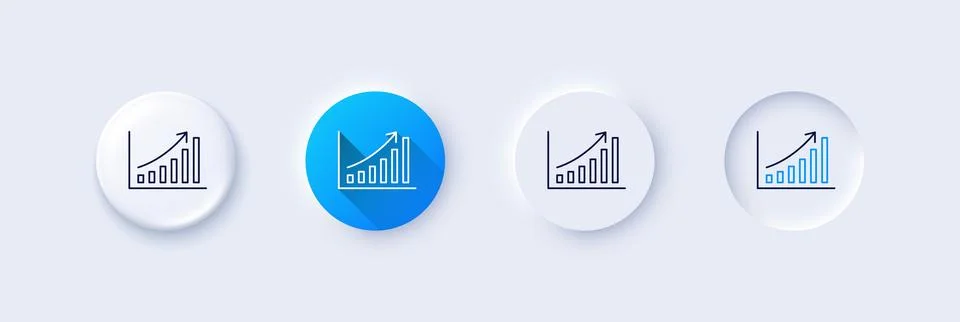 Graph line icon. Column chart sign. Line icons. Vector Stock Illustration
