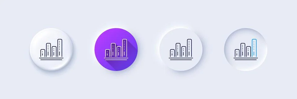 Graph line icon. Column chart sign. Line icons. Vector Stock Illustration