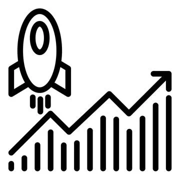 Graph line icon vector illustration isolated on white background Illustrazione stock