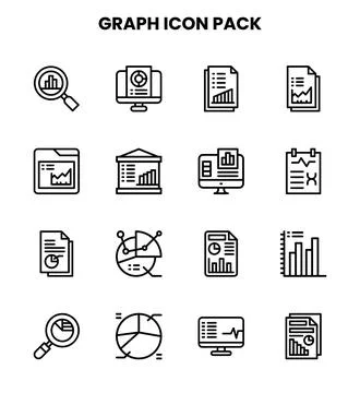 Graph Line Scalable Icons Pack Ilustración de archivo