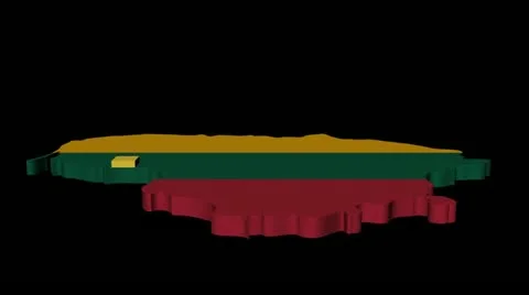 Graph on Lithuania map flag animation Stock Footage 12406448
