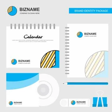 Graph Logo, Calendar Template, CD Cover, Diary and USB Brand Stationary Packa 스톡 일러스트