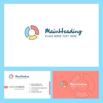 Graph  Logo design with Tagline &amp; Front and Back Busienss Card Template. Vect 스톡 일러스트