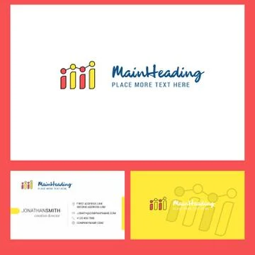 Graph Logo design with Tagline &amp; Front and Back Busienss Card Template. Vecto Stock Illustration