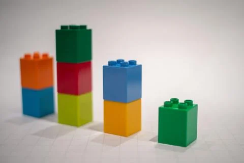 Graph made of toy graph blocks cubes Stock Photos