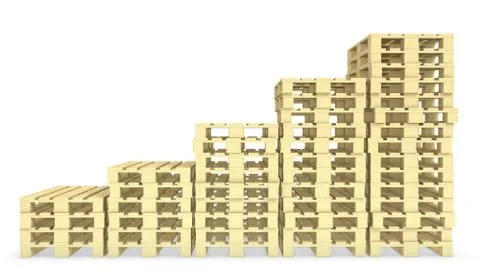 Graph made of wooden pallets Stock Illustration