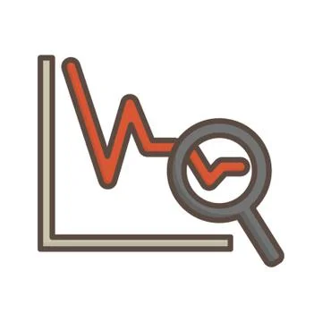 Graph With Magnifying Glass Illustrazione stock