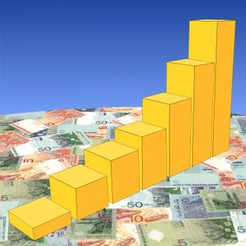 Graph on malaysian ringgit Stock Illustration