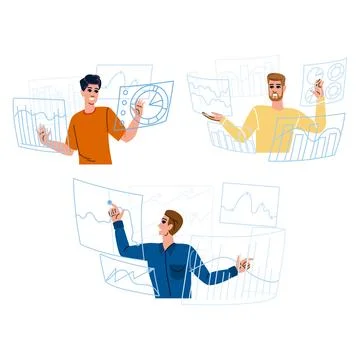 Graph man chart vector Illustrazione stock