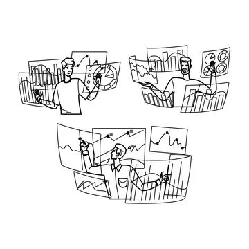 Graph man chart vector Illustrazione stock