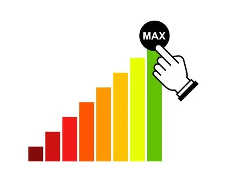 Graph up. maximum profitability. Stock Illustration