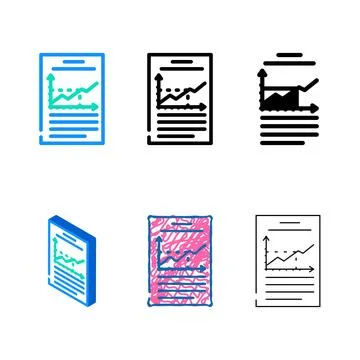 Graph minimal data science color icon vector Illustrazione stock