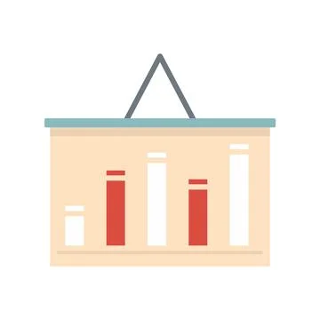 Graph money banner icon flat isolated Illustrazione stock