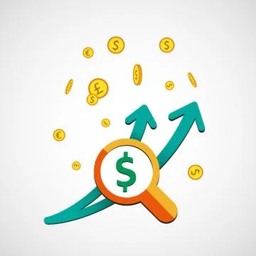 Graph Money dollar vector Stock Illustration