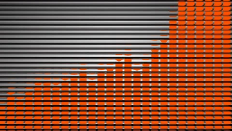 Graph moving down on chart as recession or financial crisis 3d animation Stock Footage 130702265