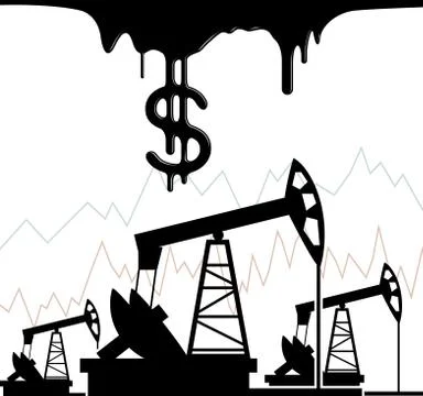 Graph of oil. Stock Illustration