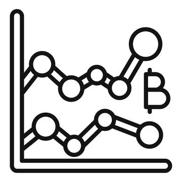 Graph online chart icon outline vector. Finance digital decline Stock Illustration