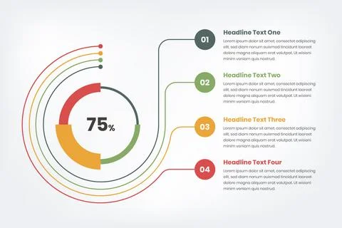 Graph overview and data presentation infographic template design Stock Illustration
