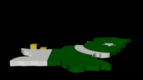 Graph on Pakistan map flag animation Stock Footage 12406536