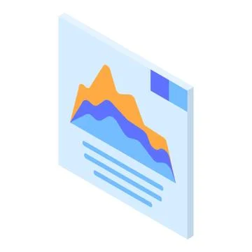 Graph panel icon, isometric style Stock Illustration