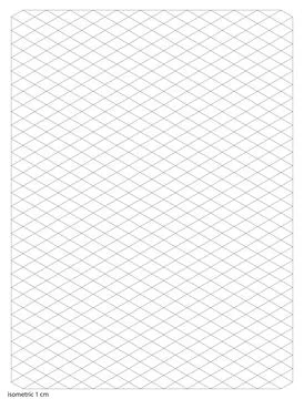 Graph Paper 1 centimeter isometric squares printable template A4 notebook for Stock Illustration