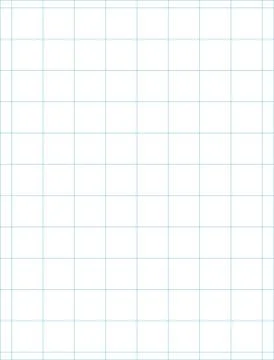 Graph Paper 1 inch squares printable template A4 notebook format. Graph blue  Stock Illustration