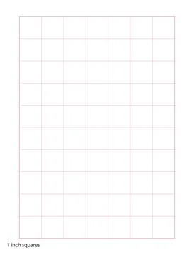 Graph Paper 1 inch squares printable template A4 notebook format. Graph pin.. Stock Illustration