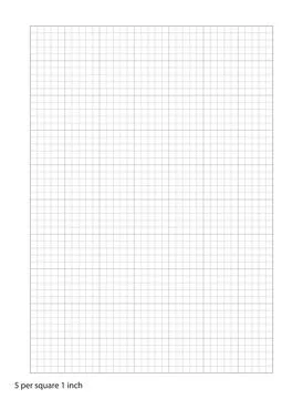Graph Paper 5 squares per inch printable template A4 notebook format. Graph g Stock Illustration